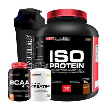 Imagem de Kit Iso Protein 2Kg+ Power Creatina 100G+ Bcaa 4,5 - Bodybuilders