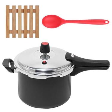 Imagem de Panela Pressão 4,5L Fechamento Externo + Descanso + Colher - Marcolar