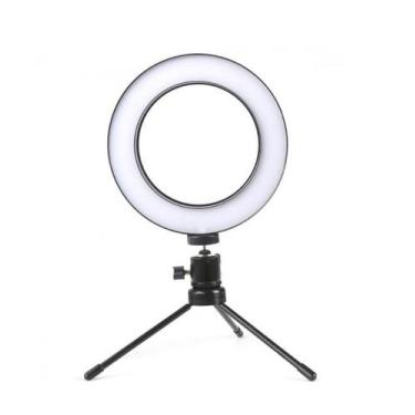 Imagem de Ring Light Led 6 Polegadas Com Tripé Mesa + Dimer Cores - Le Mr7, Ring