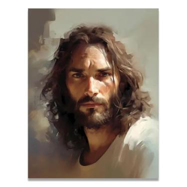 Imagem de Olhando para Jesus em tela pôster imagens de Jesus em tela pinturas de arte de parede pôster nórdico e impressões imagens de parede sagrada pura para sala de estar 50 x 40 cm