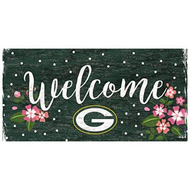 Imagem de Fan Creations Placa floral de boas-vindas unissex Green Bay Packers da NFL Green Bay Packers, cor do time, 15 x 30