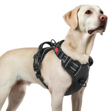 Imagem de Arnês para cães rabbitgoo atualizado sem tração para cães grandes Blac