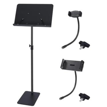 Imagem de Zreephy Suporte profissional para partituras de orquestra, suporte de metal ajustável para livros musicais de piano digital, instrumentos de sopro, guitarra, violino, tocadores - com suporte para