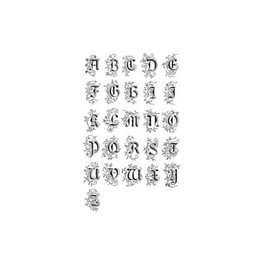 Imagem de Tatuagem temporária, 26 letras HC-BB-882, tatuagens de letras, resistente à água, resiliência, dura de 1 a 2 semanas, aparência de tatuagem real,18 x 11 cm