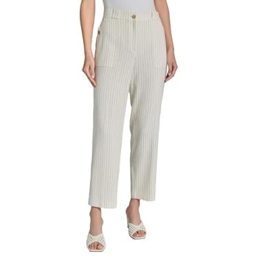 Imagem de Jones New York Calça cargo feminina de cintura alta com abertura frontal reta, Pedra natural/Jones Bl, 14