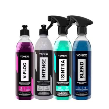 Imagem de Kit Vonixx para Limpeza Automotiva, 4 Produtos: Sintra Fast, Blend Spray, Intense e V-Floc
