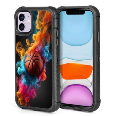 Imagem de CTVSLFU Compatível com iPhone 11, capa protetora resistente 3 em 1 de corpo inteiro resistente com amortecedor de borracha macia à prova de choque para homens, meninos, crianças, adolescentes - Bastão