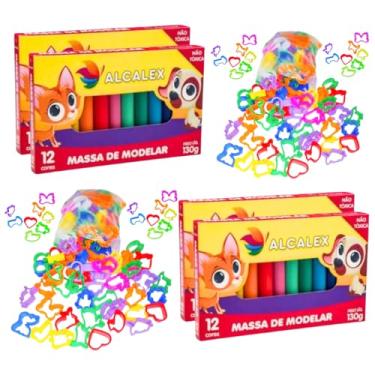 Imagem de Kit 24 Massinha de Modelar + 24 Cortador Molde p/Kit Festa Lembrancinha iInfantil Sacolinha