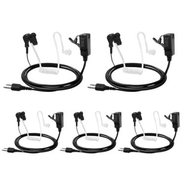Imagem de Pacote com 5 fones de ouvido para Midland GXT1000VP4 GXT1050VP4 Fone de ouvido de vigilância de tubo acústico transparente com PTT para GXT LXT XT CXT Series LXT500VP3 LXT600 GXT1000 GXT1000XB
