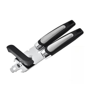 Imagem de Abridor de Latas e Garrafas 3 em 1, Aço Inox Profissional, 21,5 cm, Preto e Cromado