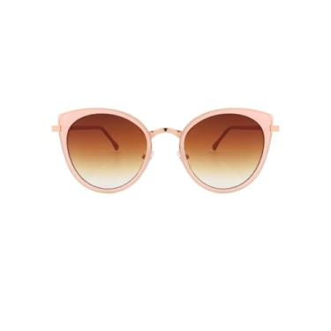 Imagem de Óculos de Sol Modelo London Gatinho Armação Premium Vintage Clássico Retrô Blogueira Praia UV400 Feminino - Cacife Brand (Nude)