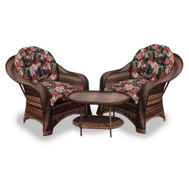 Imagem de Conjunto De Poltronas 2 Poltronas + 1 Mesa Centro Maui Preto