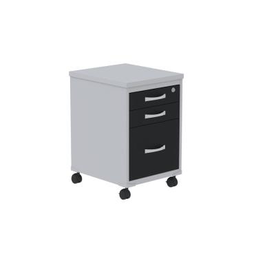 Imagem de Gaveteiro Volante 3 Gavetas Gvps03p25tub Cinza/preto