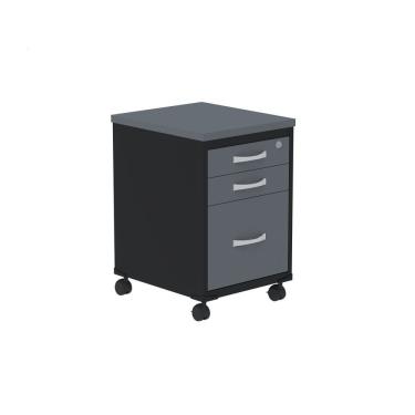 Imagem de Gaveteiro Volante 3 Gavetas Gvps03p25tub Grafito/preto