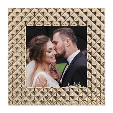 Imagem de Lawrence Frames Moldura de metal dourada 10 x 10 cm - padrão de diamante