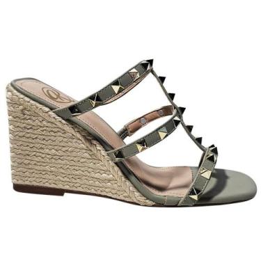 Imagem de Sapato Modelo Anabela Napa Com Spikes Salto 9cm - Clinic Shoes, 38, Ve