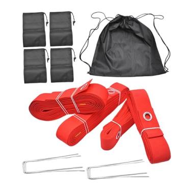 Imagem de Colaxi Acessórios para Marcação de Vôlei na Areia com Corda e Âncoras Metálicas, Vermelho