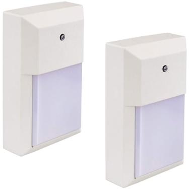 Imagem de LIT-PaTH Luminária De Parede Externa Dusk To Dawn, Arandela Led Para Varanda, 3000K, 12W, 1000 Lúmens, Caixa Alumínio Com Pc, Acabamento Branco, Pacote 2