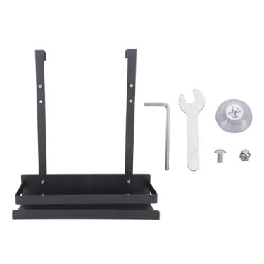 Imagem de Mbeysaq Organizador de parede para banheiro, suporte de chuveiro de ferro preto com 2 camadas, rack de armazenamento para produtos de banho, xampu, condicionador, suprimentos de chuveiro, economia de