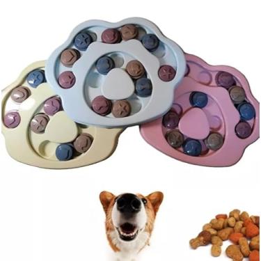 Imagem de Brinquedo Interativo Comedouro Jogo Redondo para Caes Cachorro Pet Anti - stress Petisqueira Quebra Cabeça