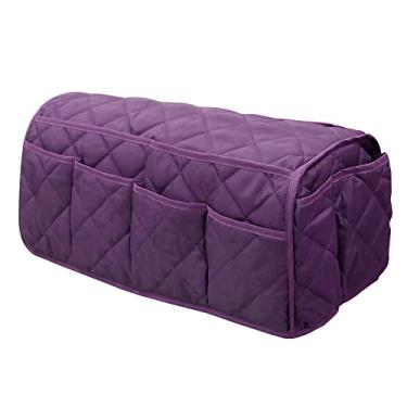 Imagem de Generic Suporte Para Poltrona Reclinável, Organizador, Controle Remoto, Capa Roxa Apoio De Braço Com 14 Bolsos