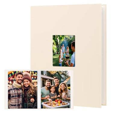 Imagem de Niselity Álbum De Fotos 11X14 Com Capacidade Para 64 Fotos, Capa Linho Portfólio Arte 11X14, Pasta Capas Plástico Transparente Crianças E Artistas, Desenho (Bege)