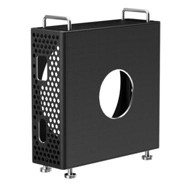 Imagem de Para Liga de Alumínio MAC Mini M4, Suporte Para Desktop de Dissipação de Calor Com Orifícios de Ventilação, Suporte de Proteção à Prova de Impacto, Alça Portátil Para M4 Mini (Preto)