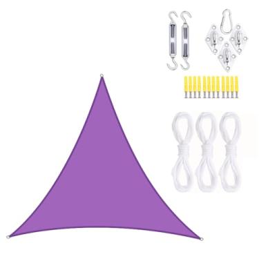 Imagem de TBATM Vela de Sombra do Sol,3x3x3m Triângulo Jardim Sombra do Sol,Uv Bloqueador Sombra Vela com Kit de Hardware,Vela de Sombra do Jardim Impermeável Respirável,Vela de Sombra do Sol,Purple