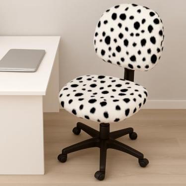 Imagem de Capa para Cadeira executiva sem braço estética Escritório pelúcia Pelo Curto (DALMATA)