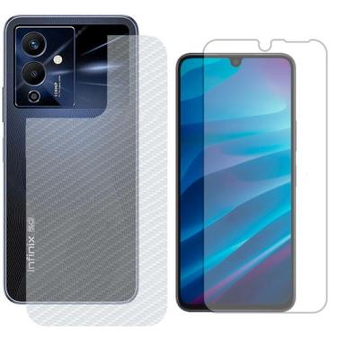 Imagem de Película Hidrogel + Adesivo Fibra De Carbono Para Infinix Note 12 Pro 5g - Transparente