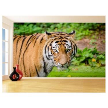 Imagem de Papel De Parede 3D Animais Tigre Rosto Olhando 3,5M Anm557 - Você Deco