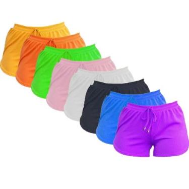 Imagem de Short Feminino Soltinho Malha Canelada Verão Shortinho Feminino Canela