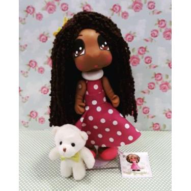 Imagem de Boneca Preta em Porcelana Fria - Os Grashis