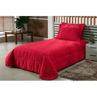 Imagem de Cobre Leito Havai Solteiro 2 Peças Ondas Vermelho - Mercadão dos Enxov