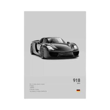 Imagem de Pôster De Carro Esportivo Preto E Branco HD Impressão Em Tela Pintura 