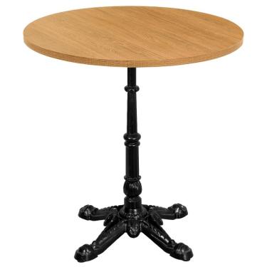 Imagem de Base De Mesa Apus Em Ferro Preto 75 Cm (alt) Tampo Mdp Redondo Samba 60 Cm (larg) X 2,5 Cm (alt)