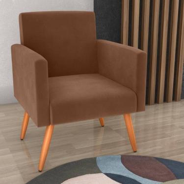 Imagem de Poltrona Para Decoração Belém Veludo Ferrugem