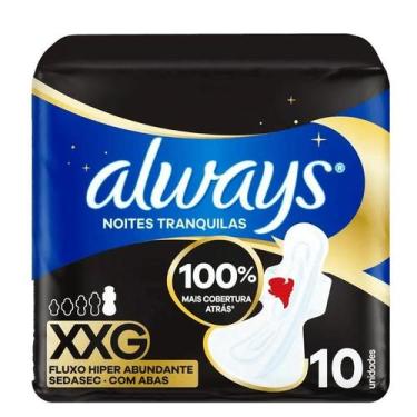 Imagem de Absorvente Always Noites Tranquilas Suave XXG Com Abas com 10 unidades