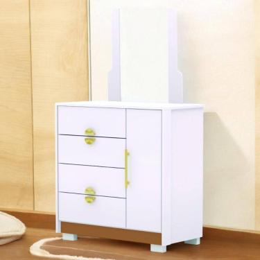 Imagem de Cômoda Sapateira 4 Gavetas Espelho Paraguai Branco Camarim