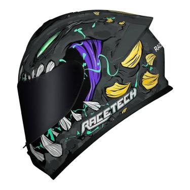 Imagem de Capacete Race Tech Hit Lizard Titanium Mais Viseira Fumê