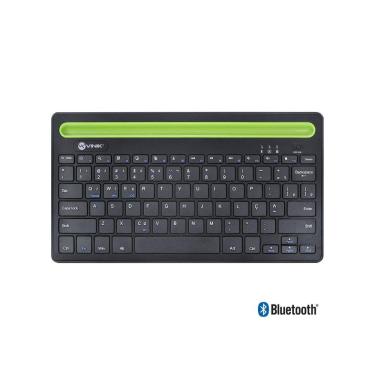 Imagem de Teclado Sem Fio Bluetooth 3.0 Dynamic Smart Abnt Com Suporte Para Tablet Ou Celular - Preto - Dt200