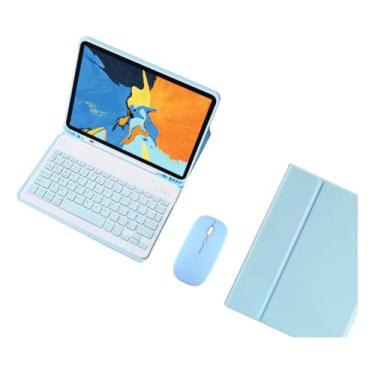 Imagem de Teclado Para Samsung Tab S7 Plus/S7 fe/S8 Plus-12.4in.com Capas+Mouse (Céu Azul, Teclado retroiluminado)