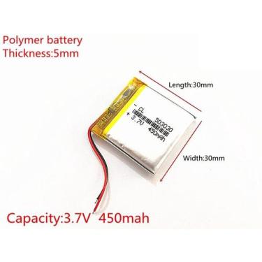 Imagem de Bateria Gps Mp4 Mp3 Etc 3,7v 450mah 5mm X 3cm X 3cm - bgb