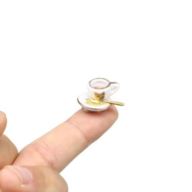 Imagem de Xícara de chá com cabeça de dobradiça, café, cerejas, floral, topo decorativo de dobradiça, decoração de porta de estatueta magnética em miniatura, decoração de casa peculiar, presente para amantes de