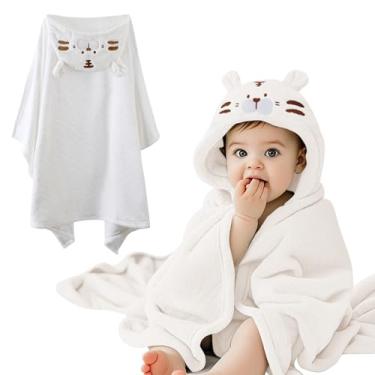 Imagem de DUDUELITE Toalha de banho com capuz para bebês e bebês adequada para bebês meninos e meninas de 0 a 5 anos de idade - uma toalha de banho com capuz macia, absorvente e protetora solar. 80 x 125 cm