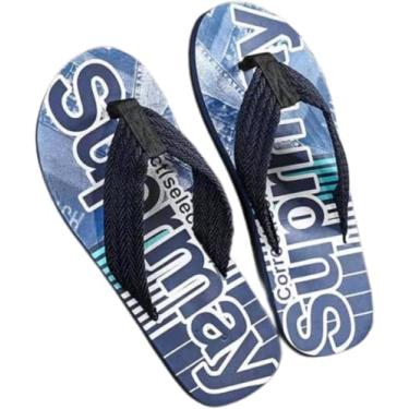 Imagem de Chinelos Homens Novos Sliders Homem Chinelos Tendência Verão Anti-derrapante Luz Ao Ar Livre Casual Praia Sandálias Masculinas Slides Domésticos, Blue, 42 EU
