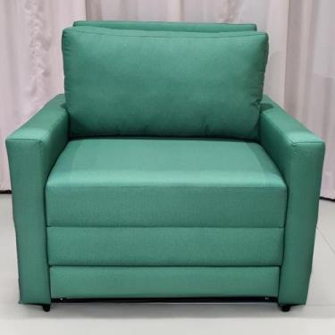 Imagem de Poltrona Cama Solteiro Tecido Acquablock - 4R Estofados, Oliva