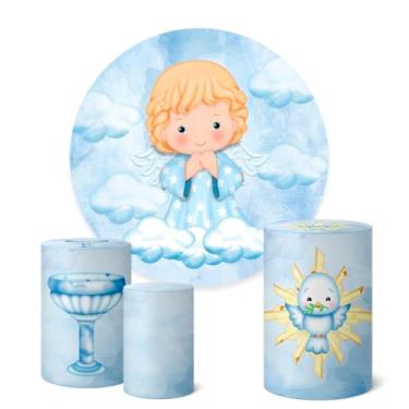 Imagem de Trio Capas Cilindro + Painel Redondo 1,50m Batizado (K1BTZ007)