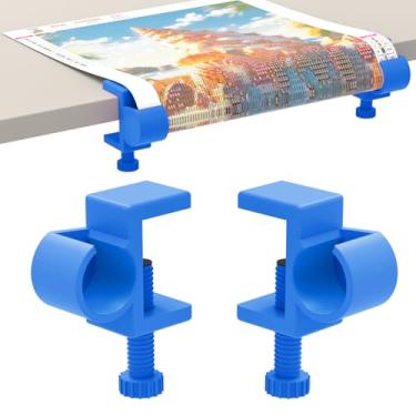 Imagem de GFYYBKJ Conjunto de grampos de mesa de pintura de diamante, suporte de rolo de lona de pintura de diamante, kits de arte diamante e acessórios de artesanato para adultos, presente para pintores de