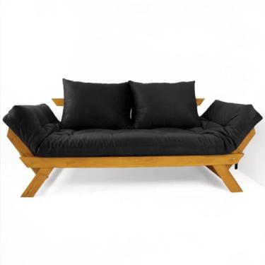 Imagem de Sofá Japão Futon Acquablock Madeira Cor Mel - Preto